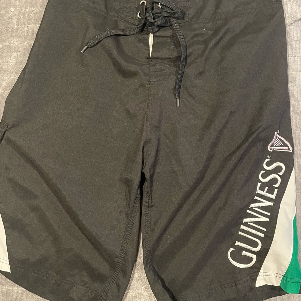 Guinness Black and White Board Shorts for Men Large